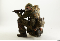  Photos John Hopkins Army Postapocalyptic Suit Poses aiming the gun kneeling whole body 0003.jpg